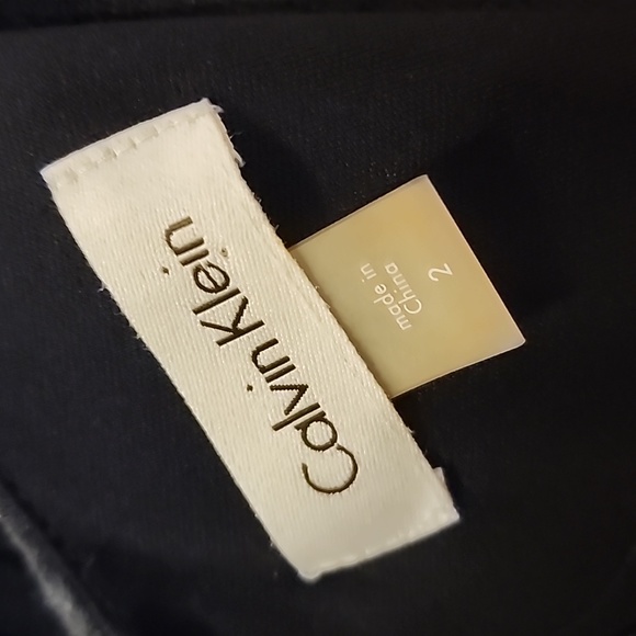 CALVIN KLEIN Black, White, and Grey Mod Geometric Pattern Dress Size 2 - Picture 3 of 4